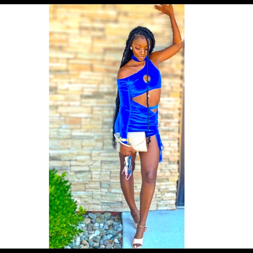 Blue One Shoulder Dress